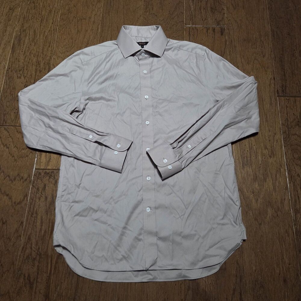 Quince Shirt Mens M Granite Gray Organic Cotton Non-Iron Stretch Dress Shirt